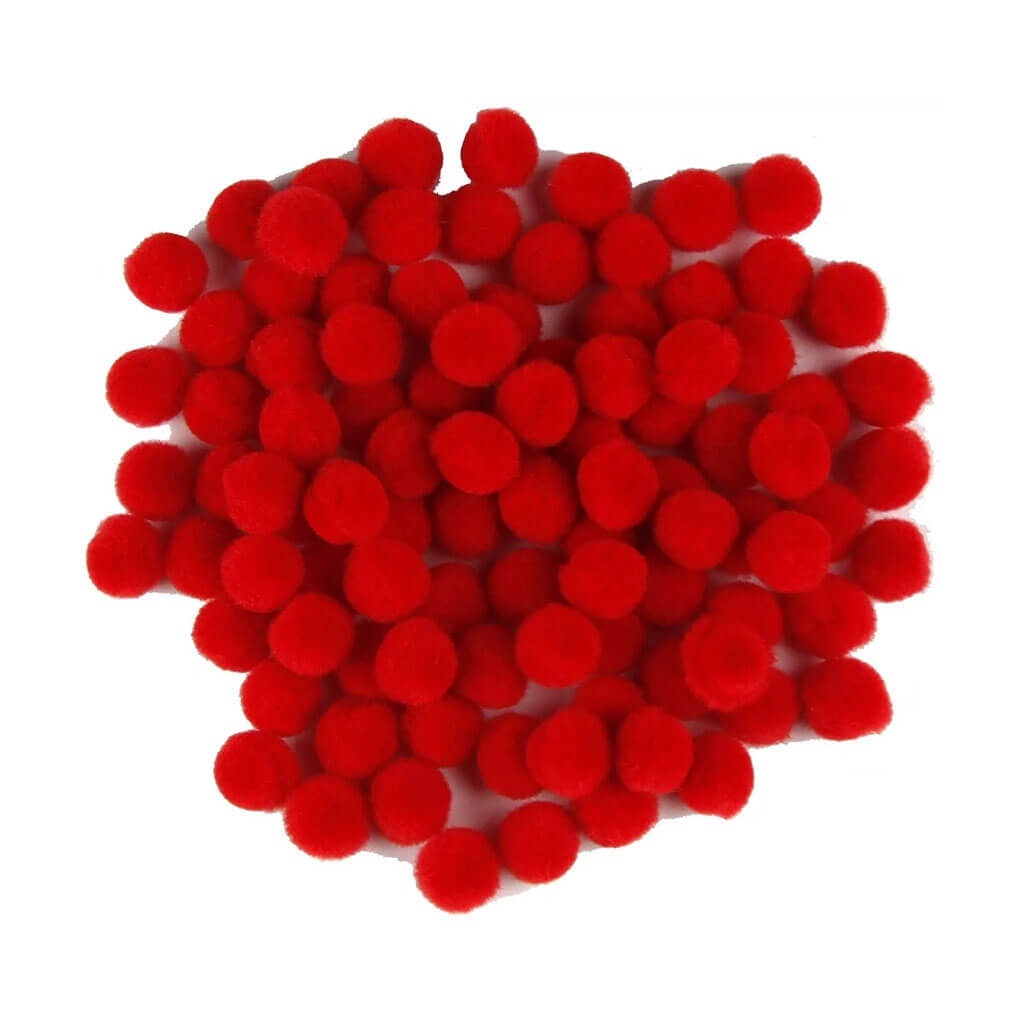 Touch of Nature 0.5in Red Pom Poms, 100pcs