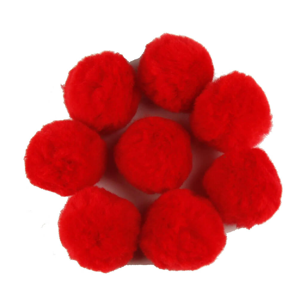 Touch of Nature 2in Red Pom Poms, 8pcs