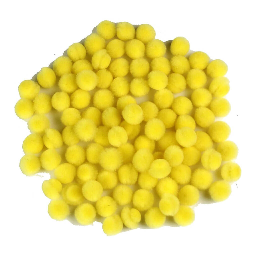 Touch of Nature 10mm Dark Yellow Pom Poms, 100pcs