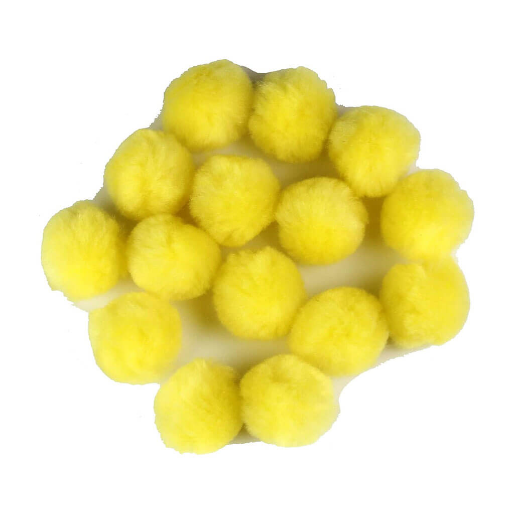 Touch of Nature 1.5in Dark Yellow Pom Poms, 15pcs