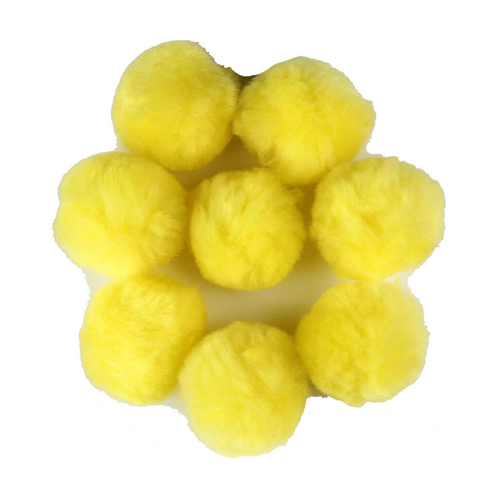 Touch of Nature 2in Dark Yellow Pom Poms, 8pcs