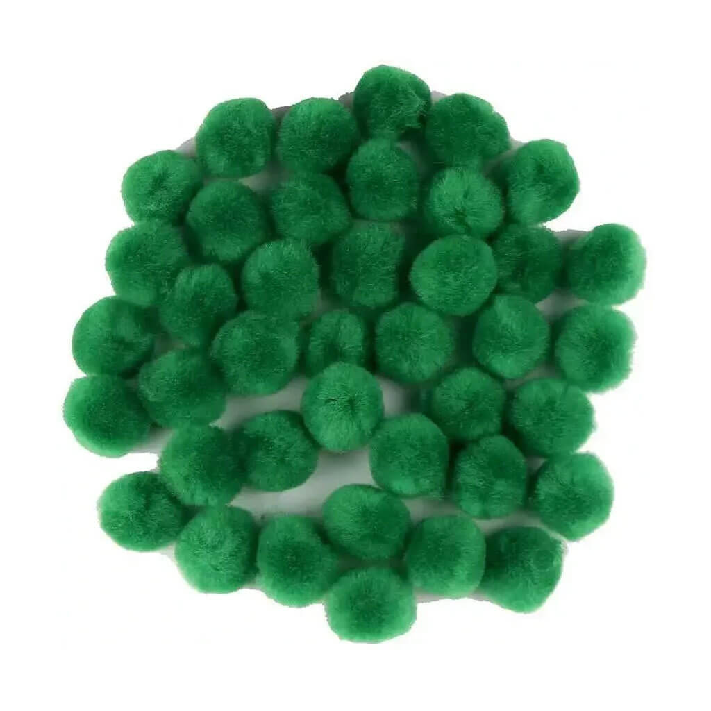 Touch of Nature 1in Kelly Green Pom Poms, 40pcs