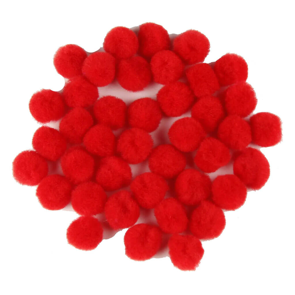 Touch of Nature 0.75in Red Pom Poms, 45pcs