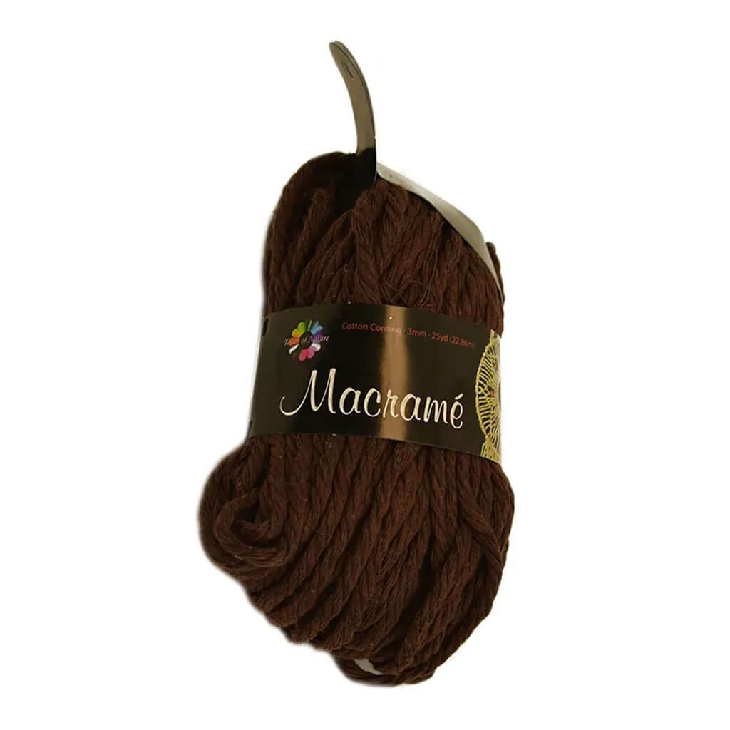 Touch of Nature 25 yards 3mm Dark BrownCotton Cording