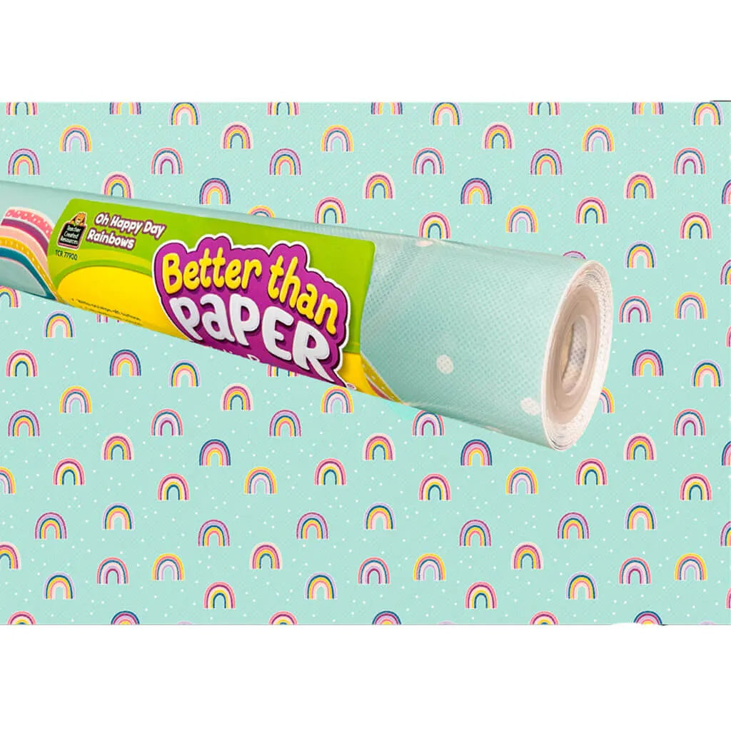 Better Than Paper Bulletin Board Roll 4ft x 12ft Oh Happy Day Rainbows 