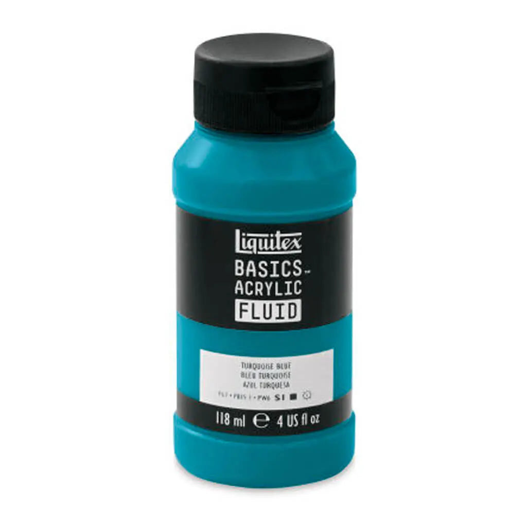 Liquitex Basics Acrylic Fluid  118ml (4oz) Bottle Turquoise Blue S1