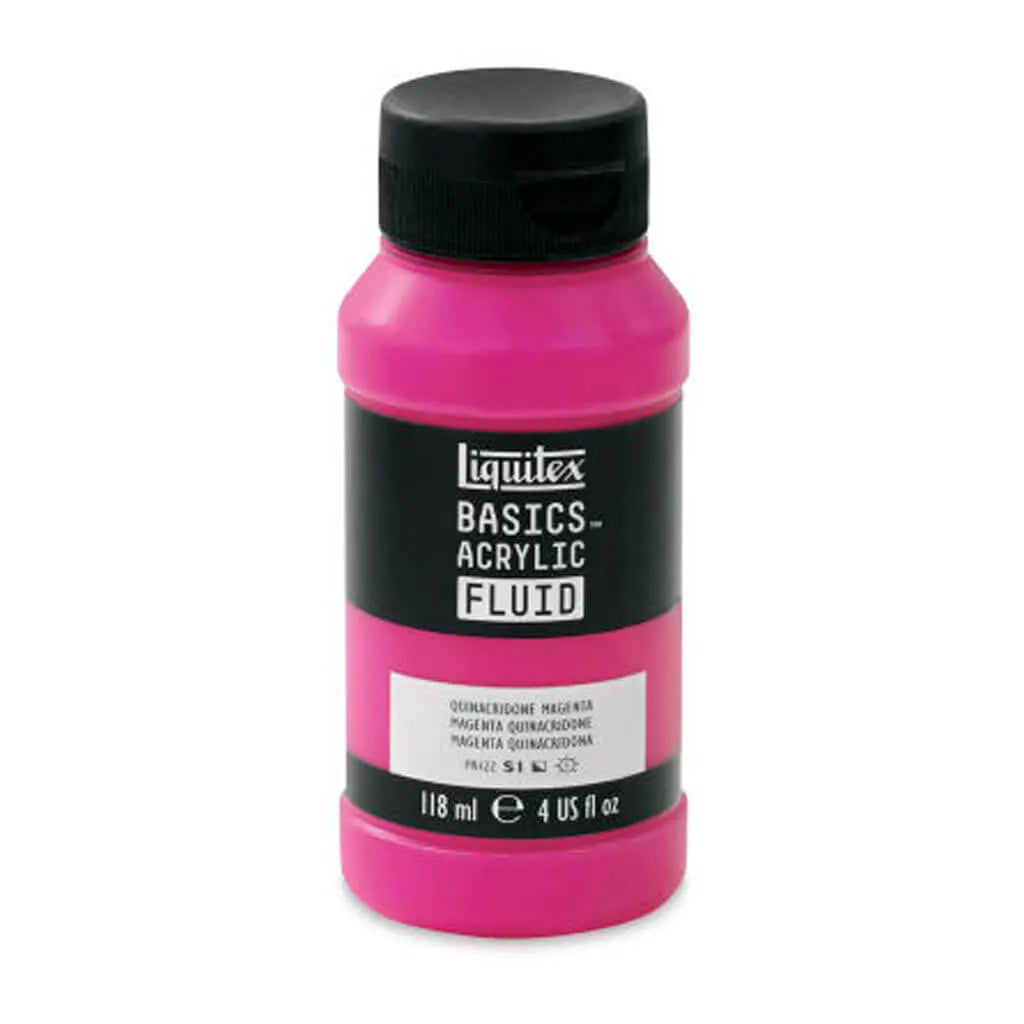 Liquitex Basics Acrylic Fluid  118ml (4oz) Bottle Quinacridone Magenta S1