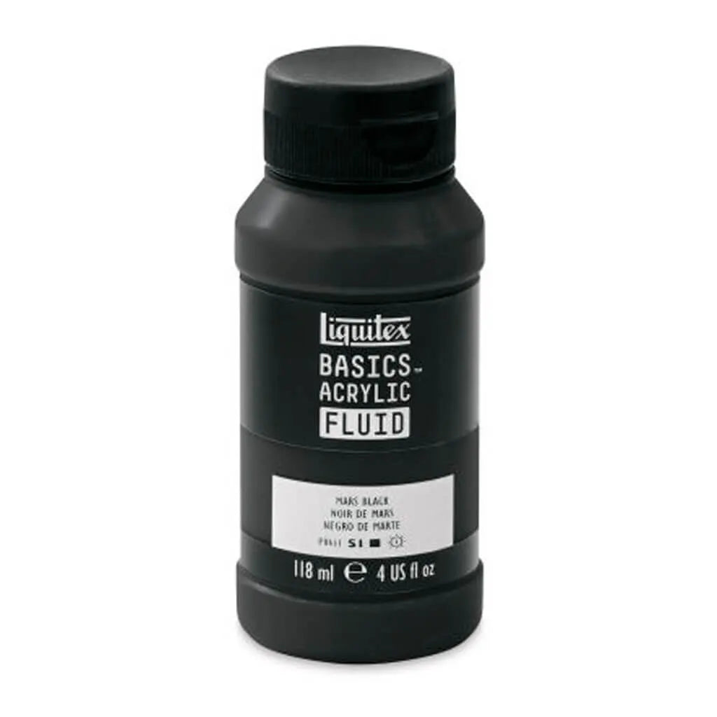 Liquitex Basics Acrylic Fluid  118ml (4oz) Bottle Mars Black S1
