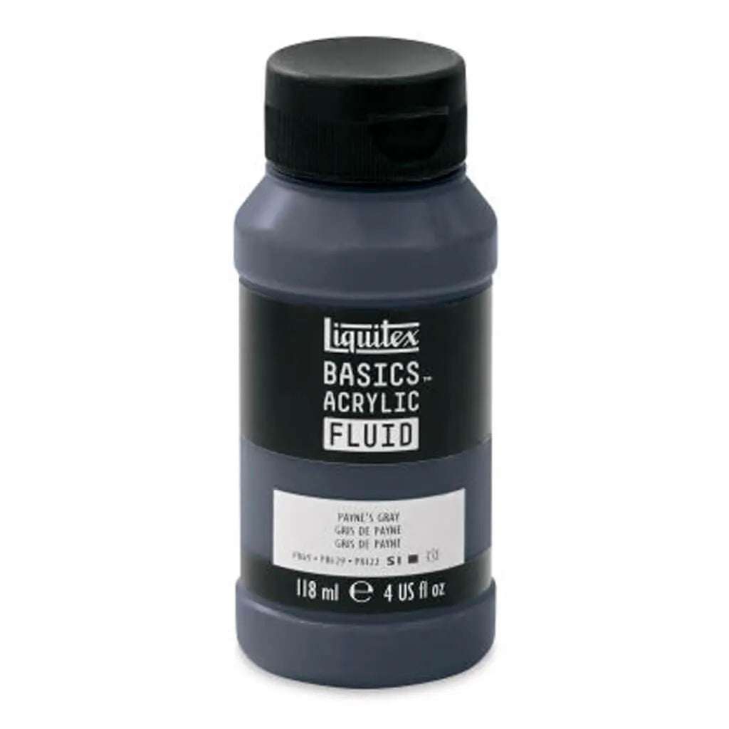 Liquitex Basics Acrylic Fluid  118ml (4oz) Bottle Paynes Grey S1