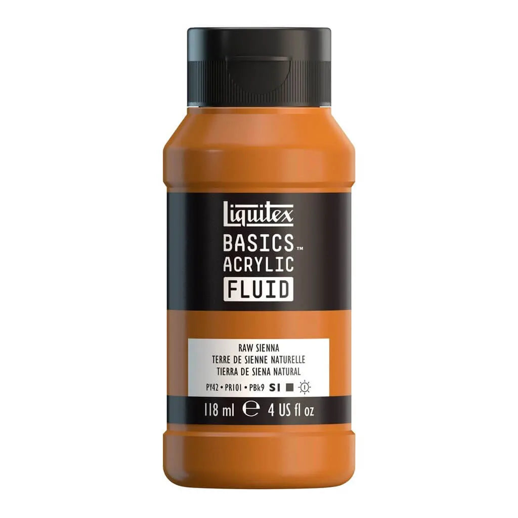 Liquitex Basics Acrylic Fluid  118ml (4oz) Bottle Raw Sienna S1