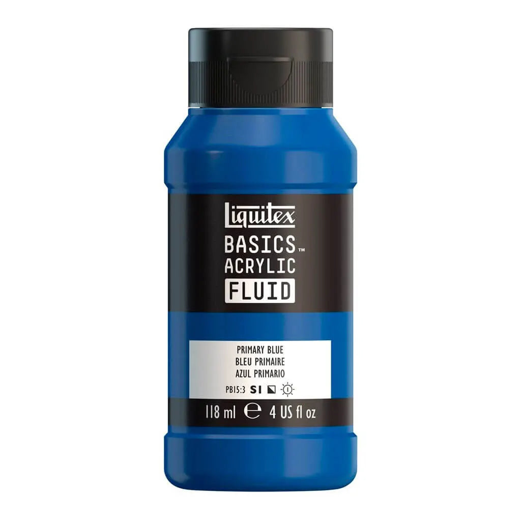 Liquitex Basics Acrylic Fluid  118ml (4oz) Bottle Primary Blue S1