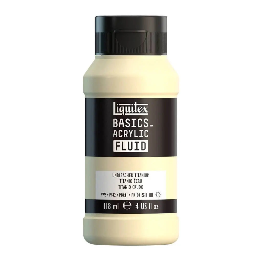 Liquitex Basics Acrylic Fluid  118ml (4oz) Bottle Unbleached Titanium S1