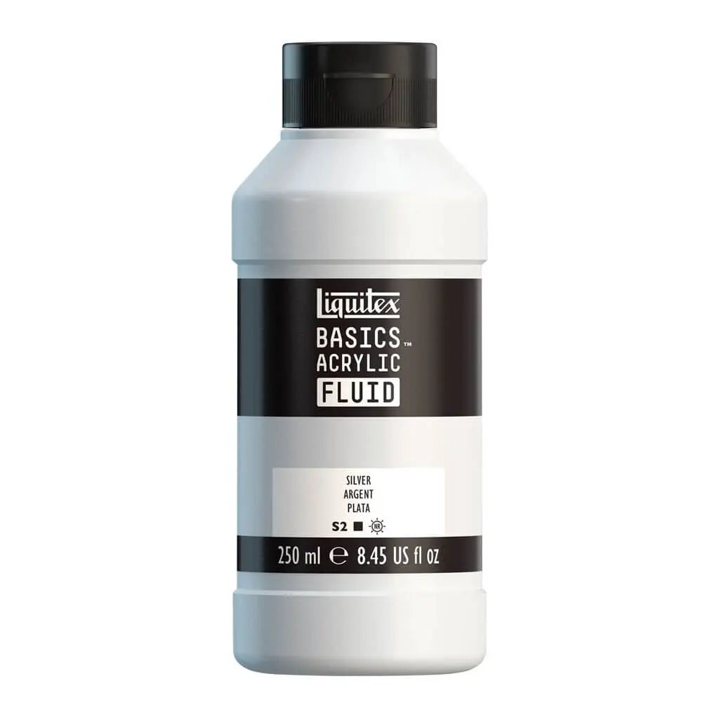 Liquitex Basics Acrylic Fluid  250ml (8.45oz) Bottle Silver S1