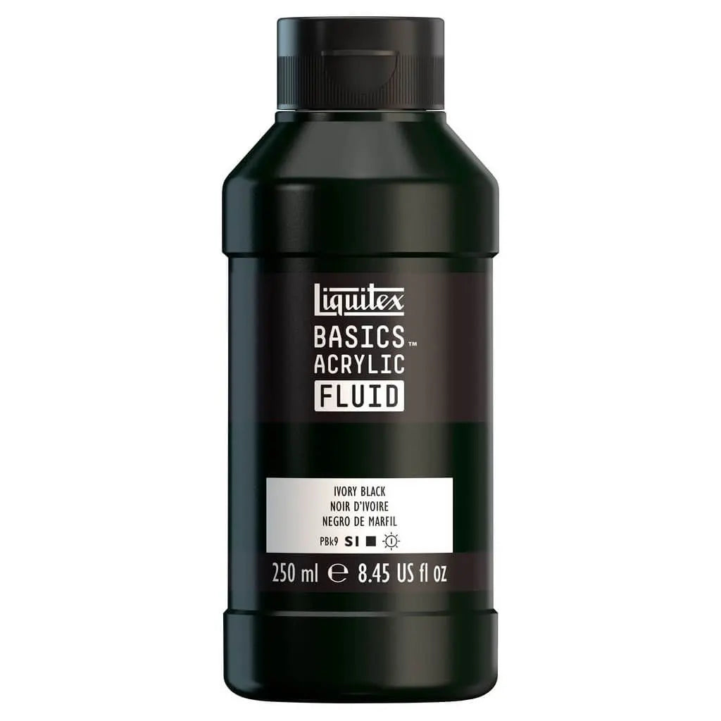 Liquitex Basics Acrylic Fluid  250ml (8.45oz) Bottle Ivory Black S1