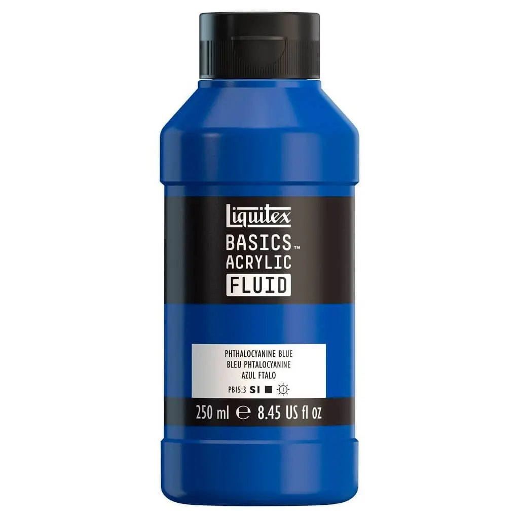Liquitex Basics Acrylic Fluid  250ml (8.45oz) Bottle Phthalocyanine Blue S1