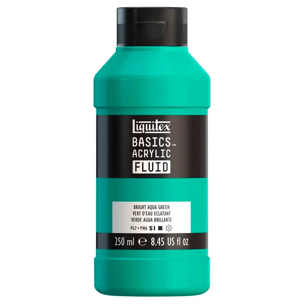 Liquitex Basics Acrylic Fluid  250ml (8.45oz) Bottle Bright Aqua Green S1