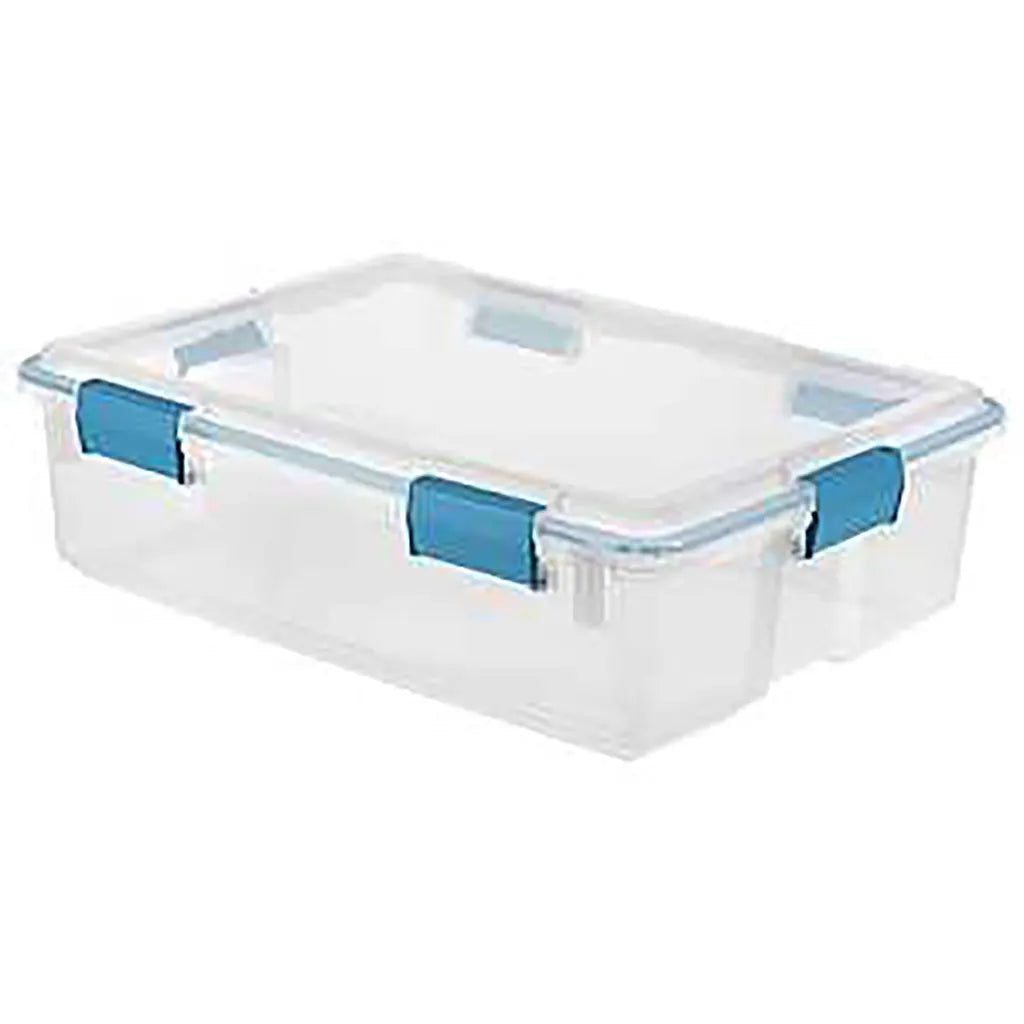 Sterilite Gasket Box 37qt, Latches Locking, Plastic, Blue Aquarium