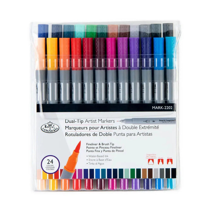 24pc Fineliner and Brush Dual-Tip Artist Markers
