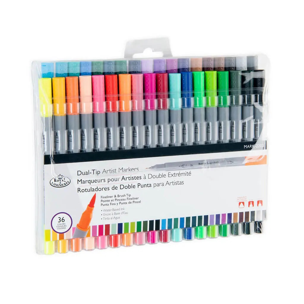 36pc Fineliner and Brush Dual-Tip Artist Markers