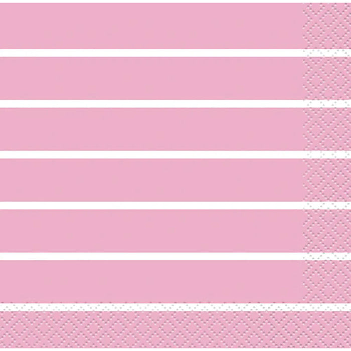 Lovely Pink Striped Beverage Napkins, 16ct