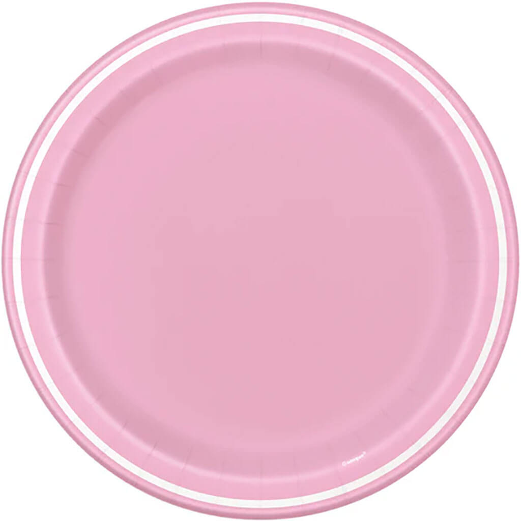 Lovely Pink Striped Dinner Plates 9in, 8ct