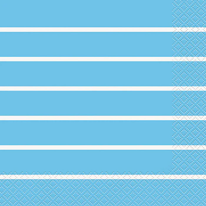 Powder Blue  Striped Lunch Napkins, 16ct