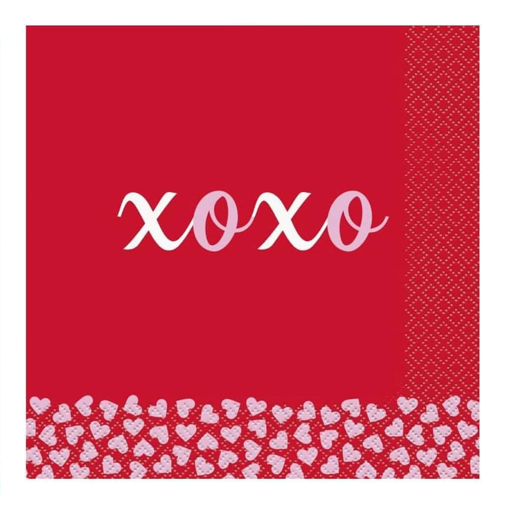 XOXO Valentine's Day Lunch Napkins 2ply, 16ct