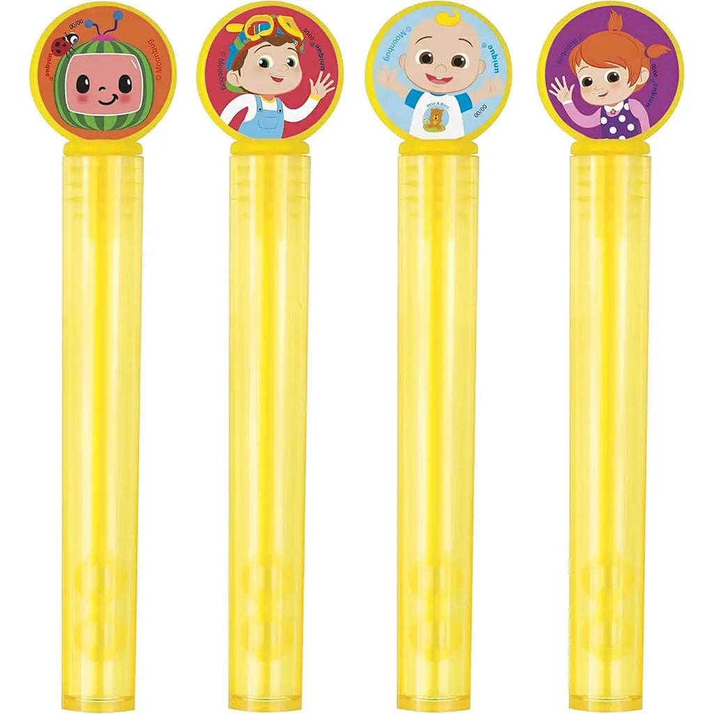 Cocomelon Bubble Tubes &amp; Wands, 4ct