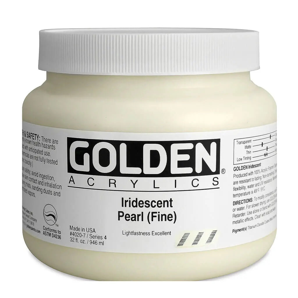 Golden Heavy Body Acrylic 32oz Iridescent Pearl (Fine) S4