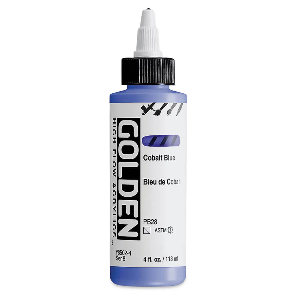 Golden High Flow Acrylic Paint 4oz Cobalt Blue S8