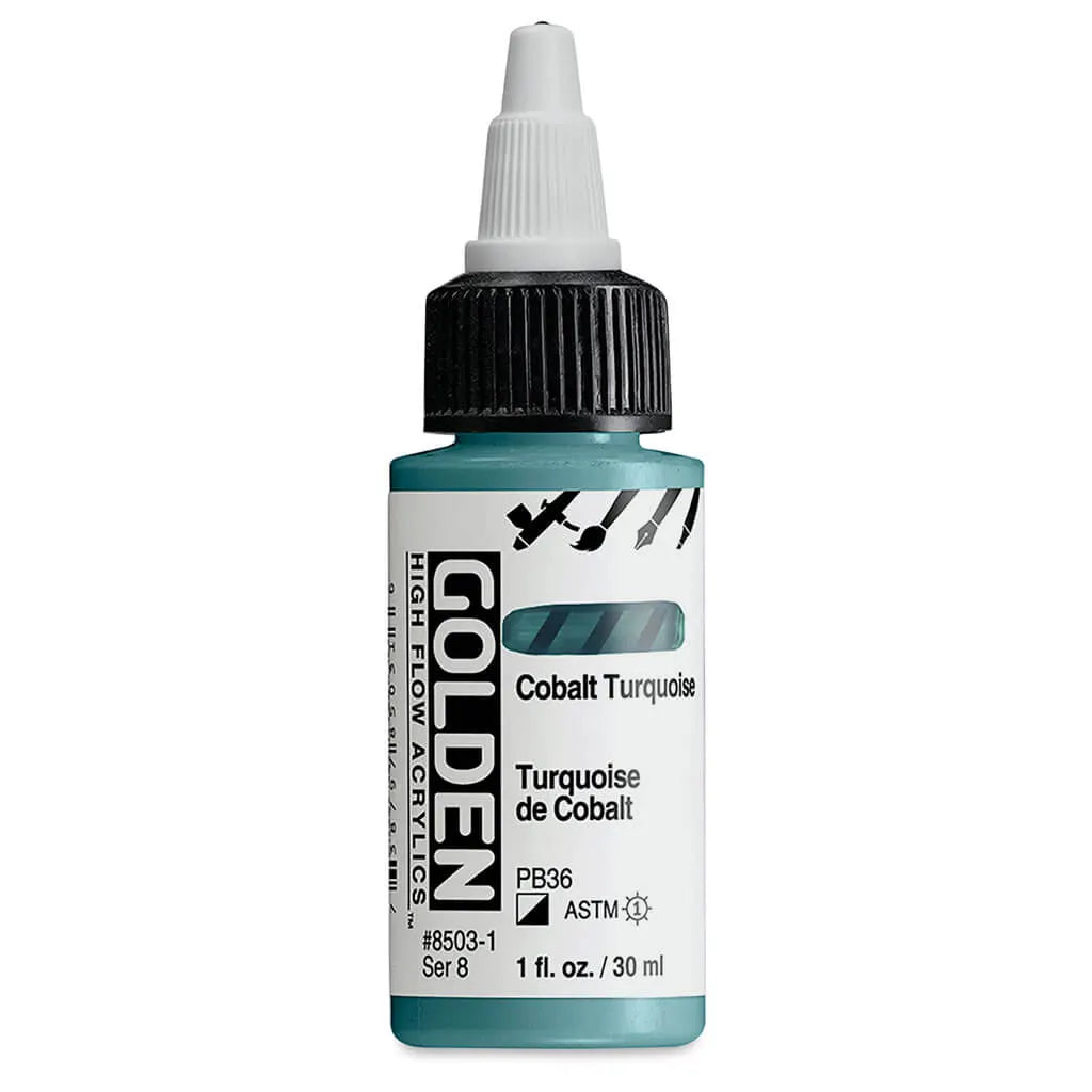 Golden High Flow Acrylic Paint 1oz Cobalt Turquoise S8