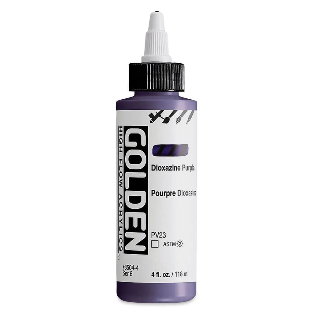 Golden High Flow Acrylic Paint 4oz Dioxazine Purple S6