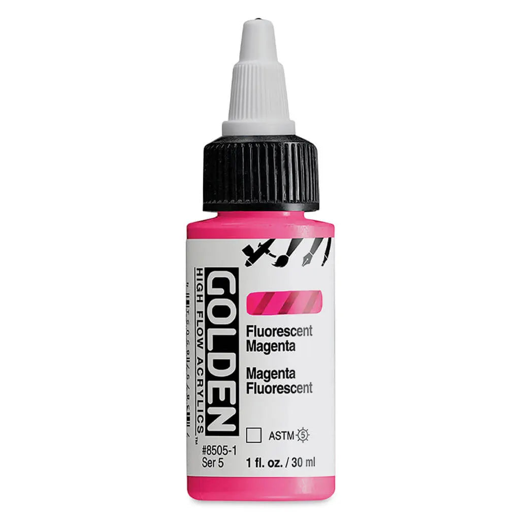 Golden High Flow Acrylic Paint 1oz Fluorescent Magenta S5