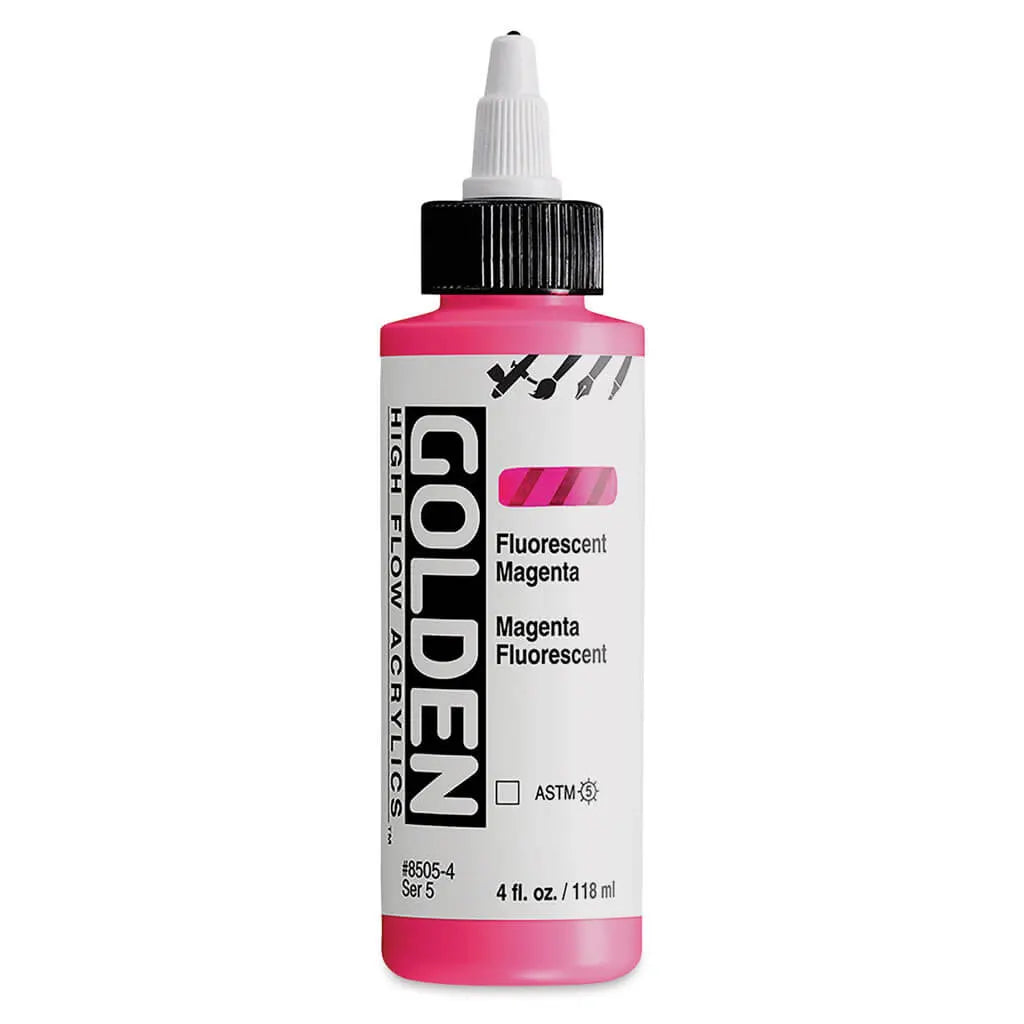 Golden High Flow Acrylic Paint 4oz Fluorescent Magenta S5