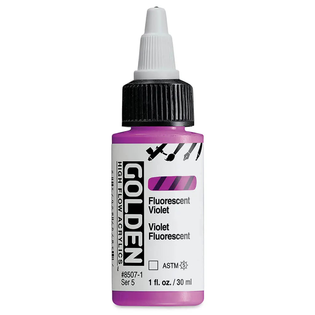Golden High Flow Acrylic Paint 1oz Fluorescent Violet S5