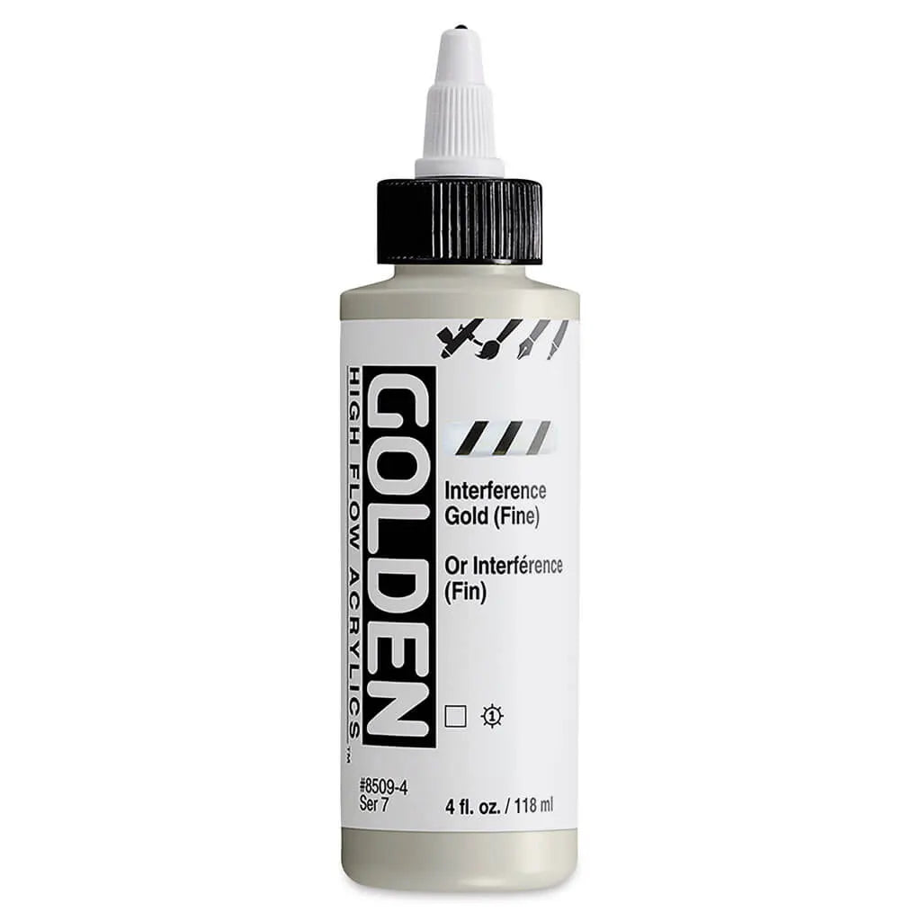 Golden High Flow Acrylic Paint 4oz Interference Gold Fine S7
