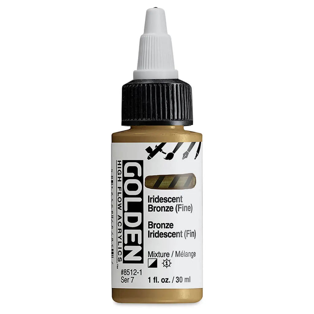 Golden High Flow Acrylic Paint 1oz Iridescent Bronze fine S7