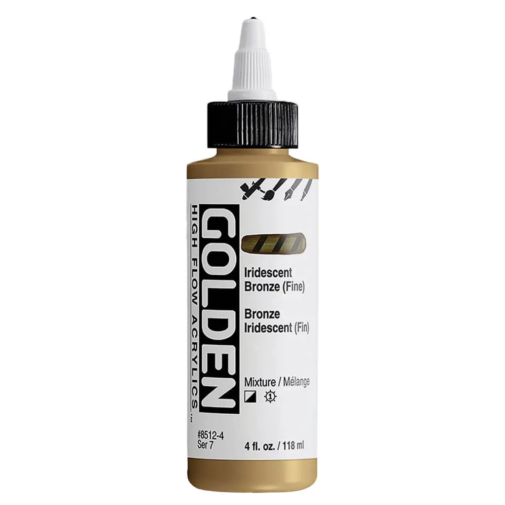 Golden High Flow Acrylic Paint 4oz Iridescent Bronze fine S7