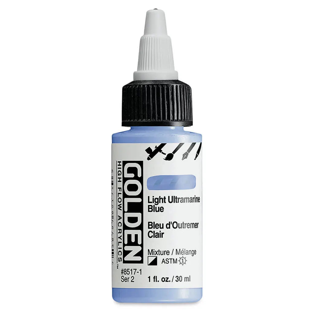 Golden High Flow Acrylic Paint 1oz Light Ultramarine Blue S2