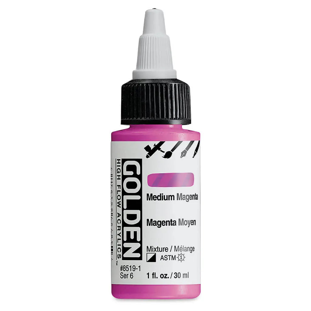 Golden High Flow Acrylic Paint 1oz Medium Magenta S6
