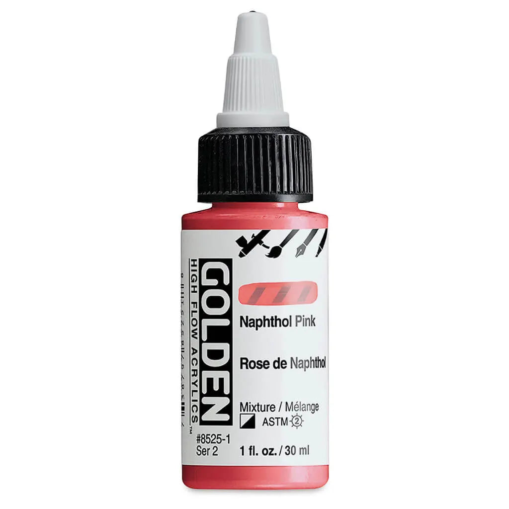 Golden High Flow Acrylic Paint 1oz Naphthol Pink S2