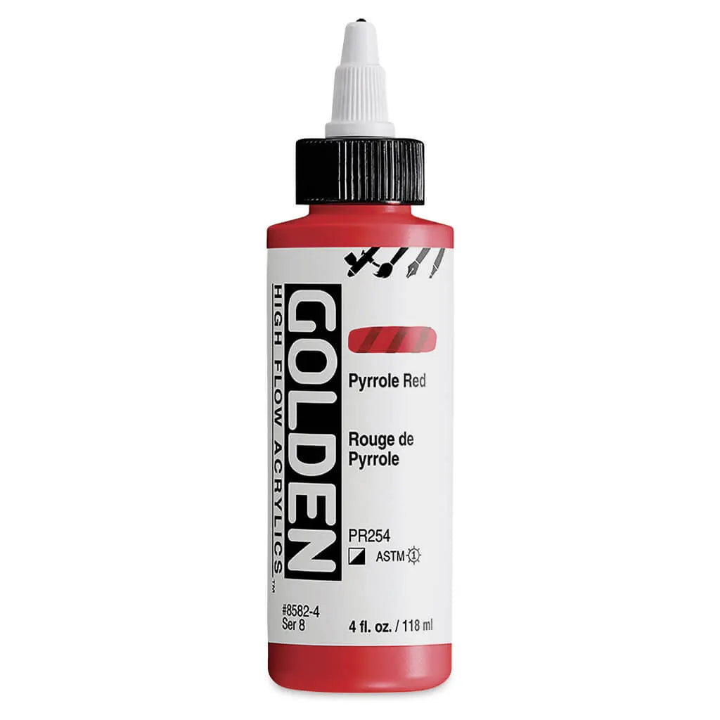 Golden High Flow Acrylic Paint 4oz Pyrrole Red S8
