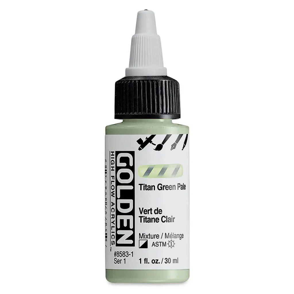 Golden High Flow Acrylic Paint 1oz Titan Green Pale S1