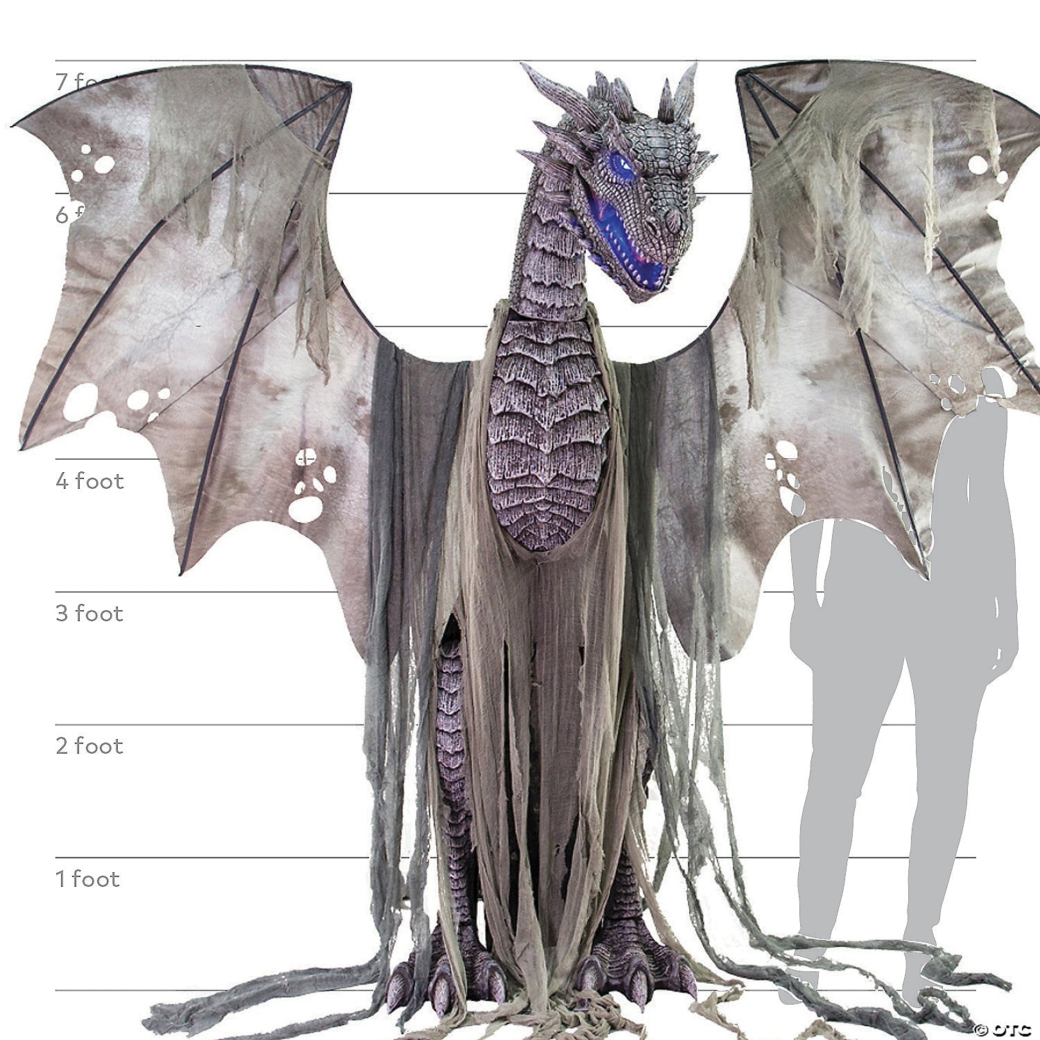 Winter Dragon Animated Prop 7ft