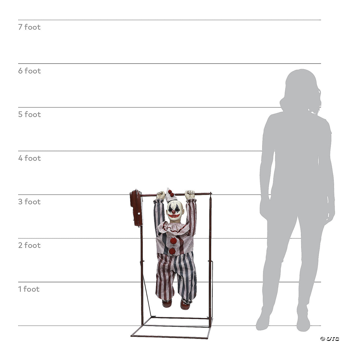 Tumbling Clown Doll Animated, 36in