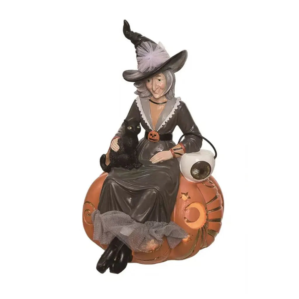 Resin Light Up Decorative Witch Figurine