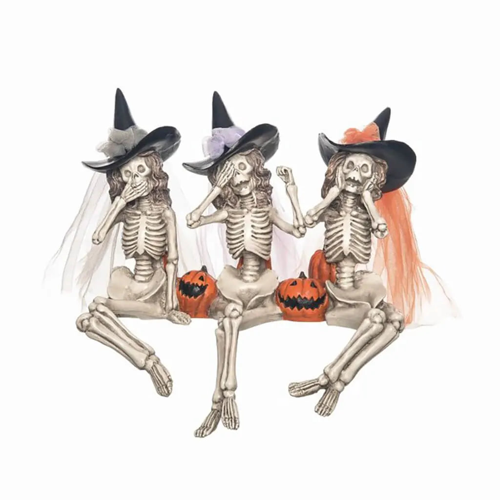 Resin Skeleton Witches Shelf Sitter
