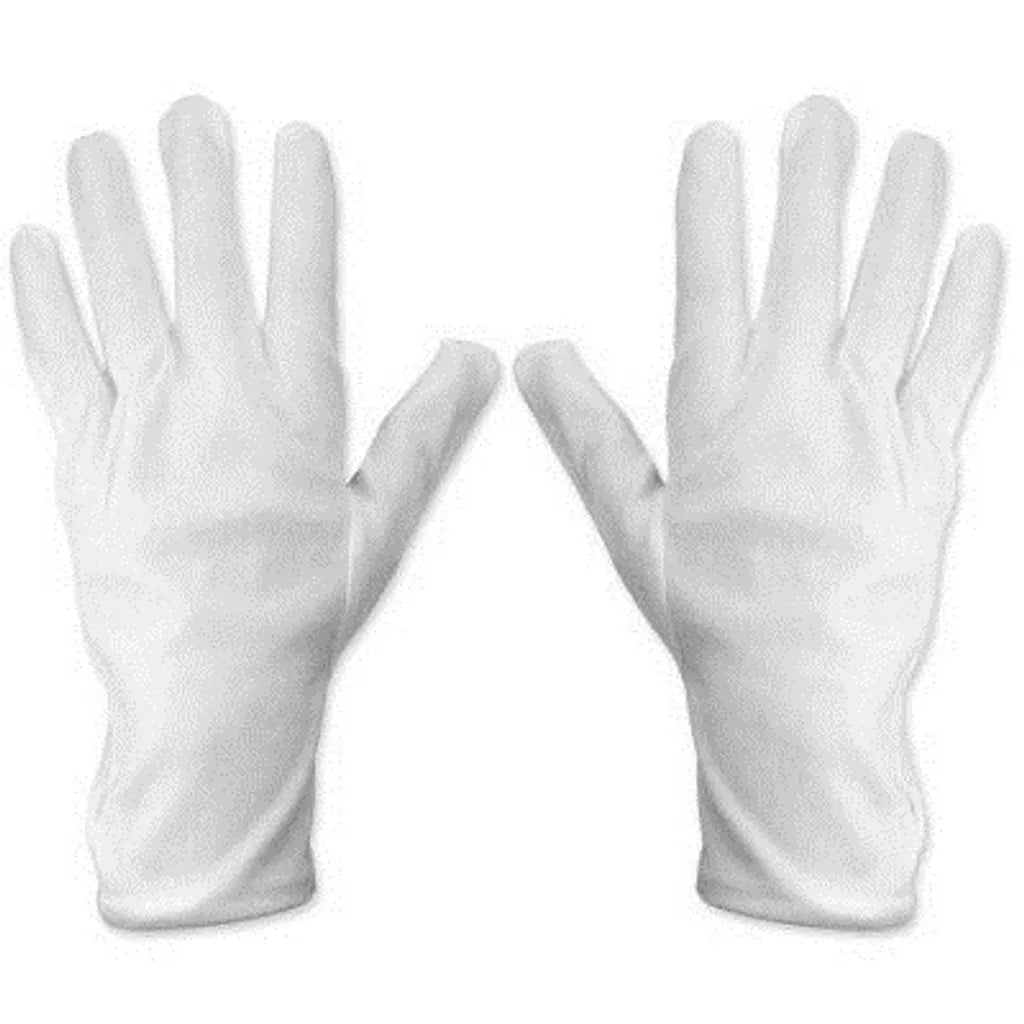10 Adult Poly White Glove