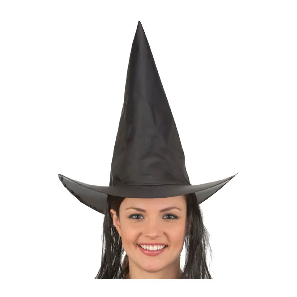 Black Witch Hat with Hair