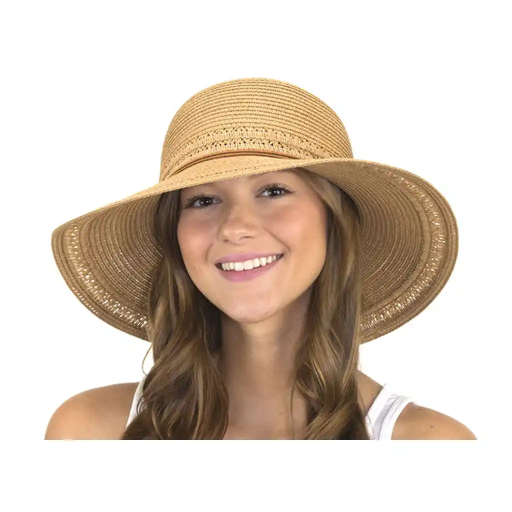 Sewn Braid Toyo Sunhat with Brown String